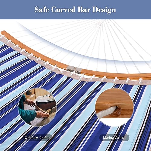 Miniatura 3 de SUNCREAT Hamacas para exteriores con soporte, capacidad de 450 libras, hamaca para 2 personas con soporte, gotas grises