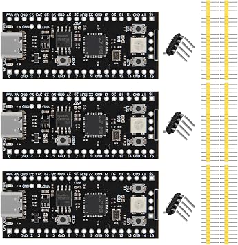 3Pcs RP2040 16MB Dual Core Board with Type-C USB 264KB SRAM for Raspberry Pi Pico Micropython RGB LED