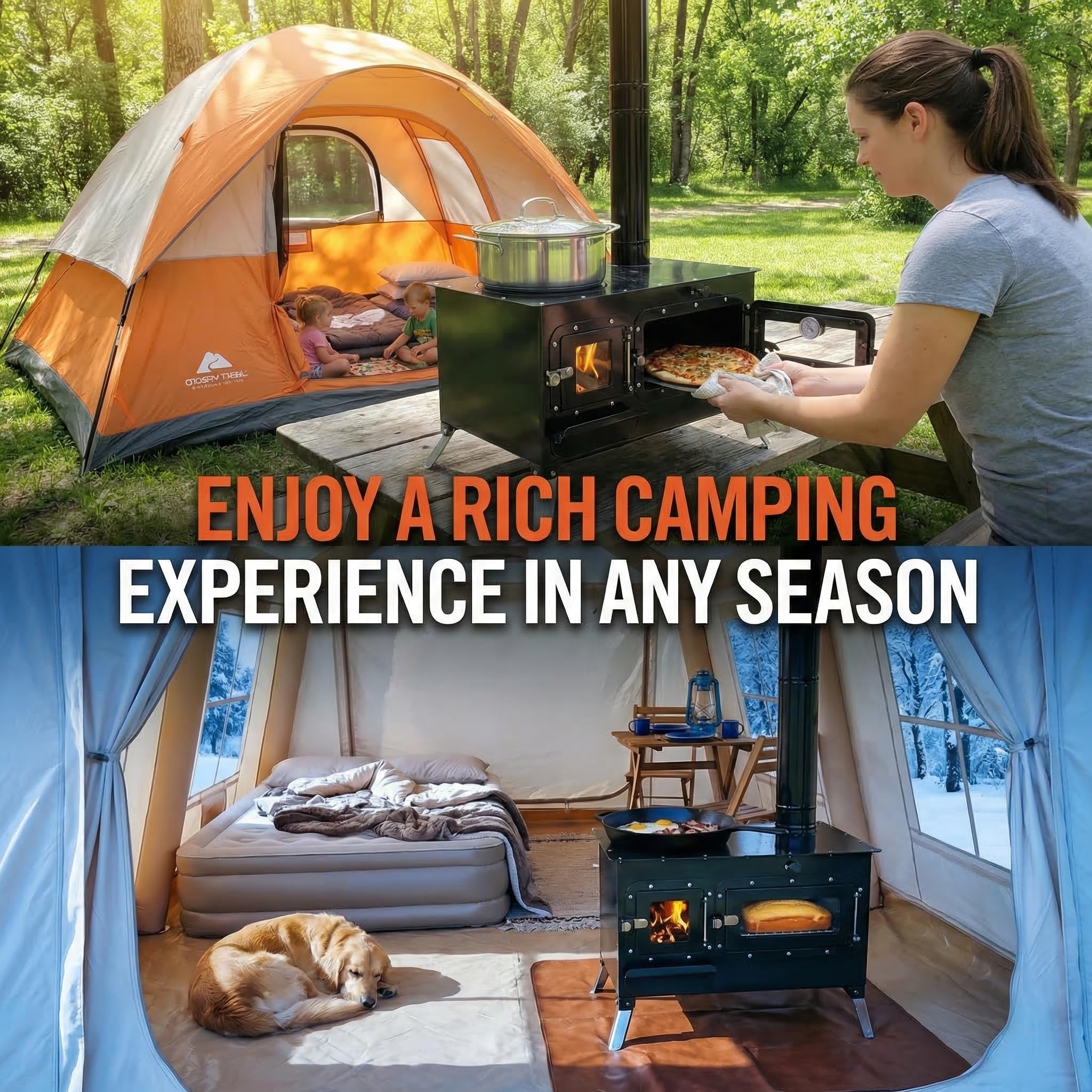 Réchaud De Camping Tout-en-un – Poêle Pliable Alu – Cuisson Plein Air Survie