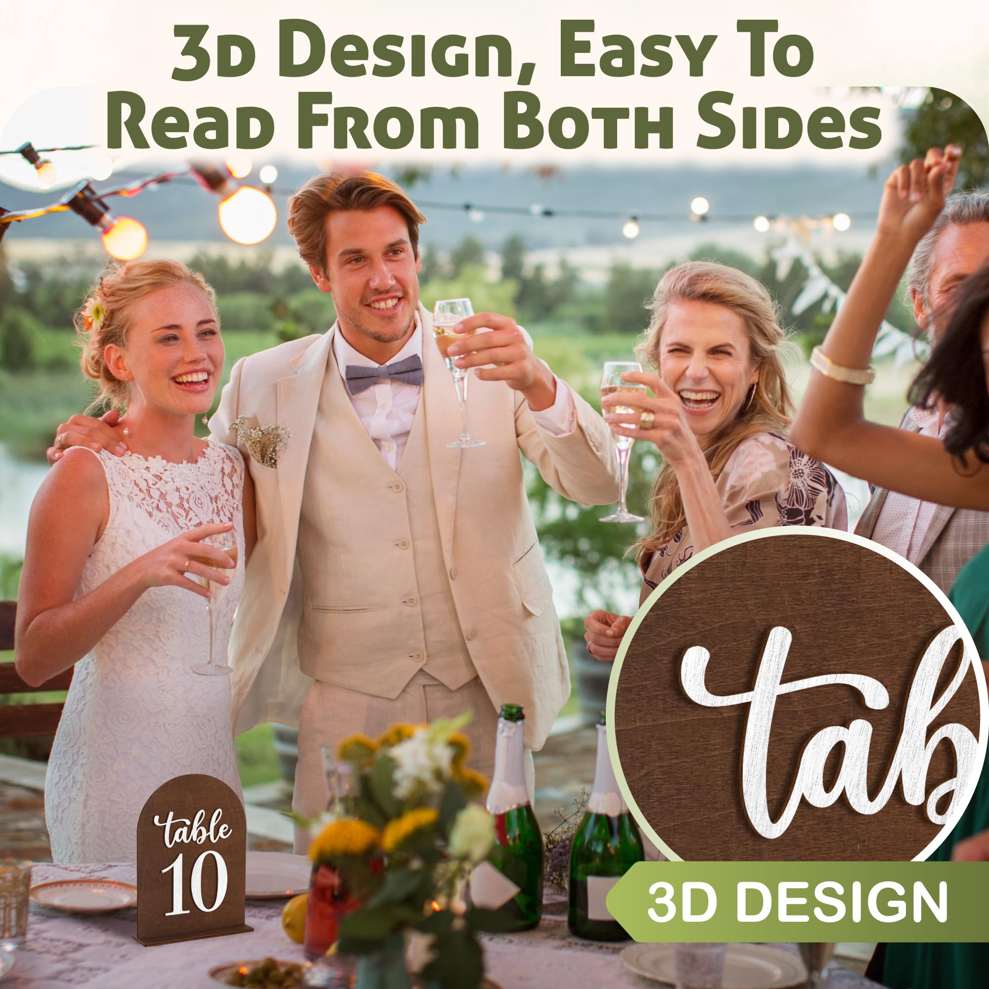 Woodamore Números de mesa de boda del 1 al 20, números de mesa de madera para recepción de boda del 1 al 20, letreros de números de mesa de restaurante con soportes de números de mesa, marcadores de