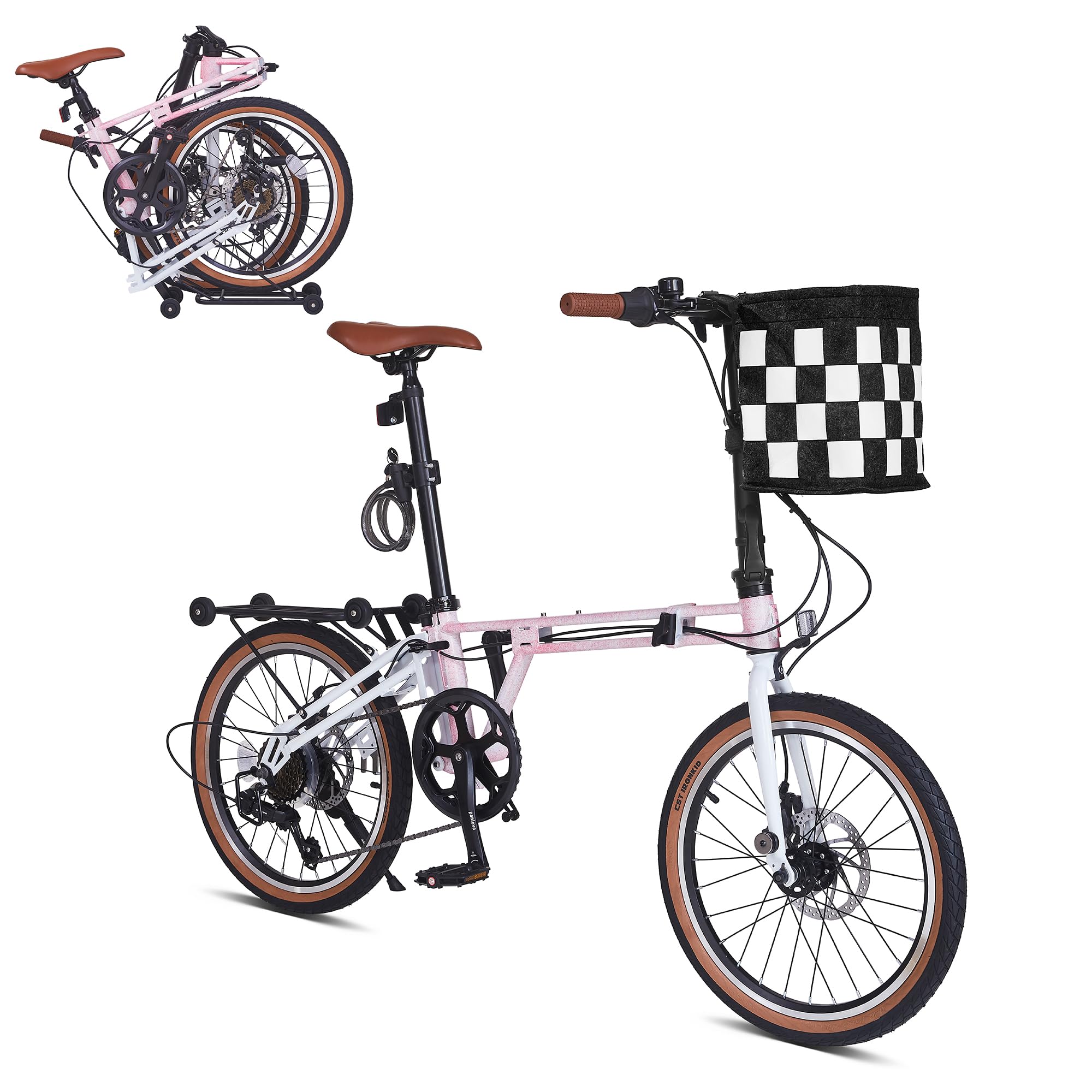 Amazon | 20インチ折りたたみ自転車、7段変速折りたたみ自転車、大人