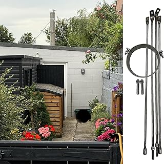 Stainless Steel Wall Brace for Wood Stove Pipe Vent, Chimney Flue Support Bracket, 5 3/8" (137mm) Roof Pipe Fixing, Durable Exterior Brackets for Optimal Stability