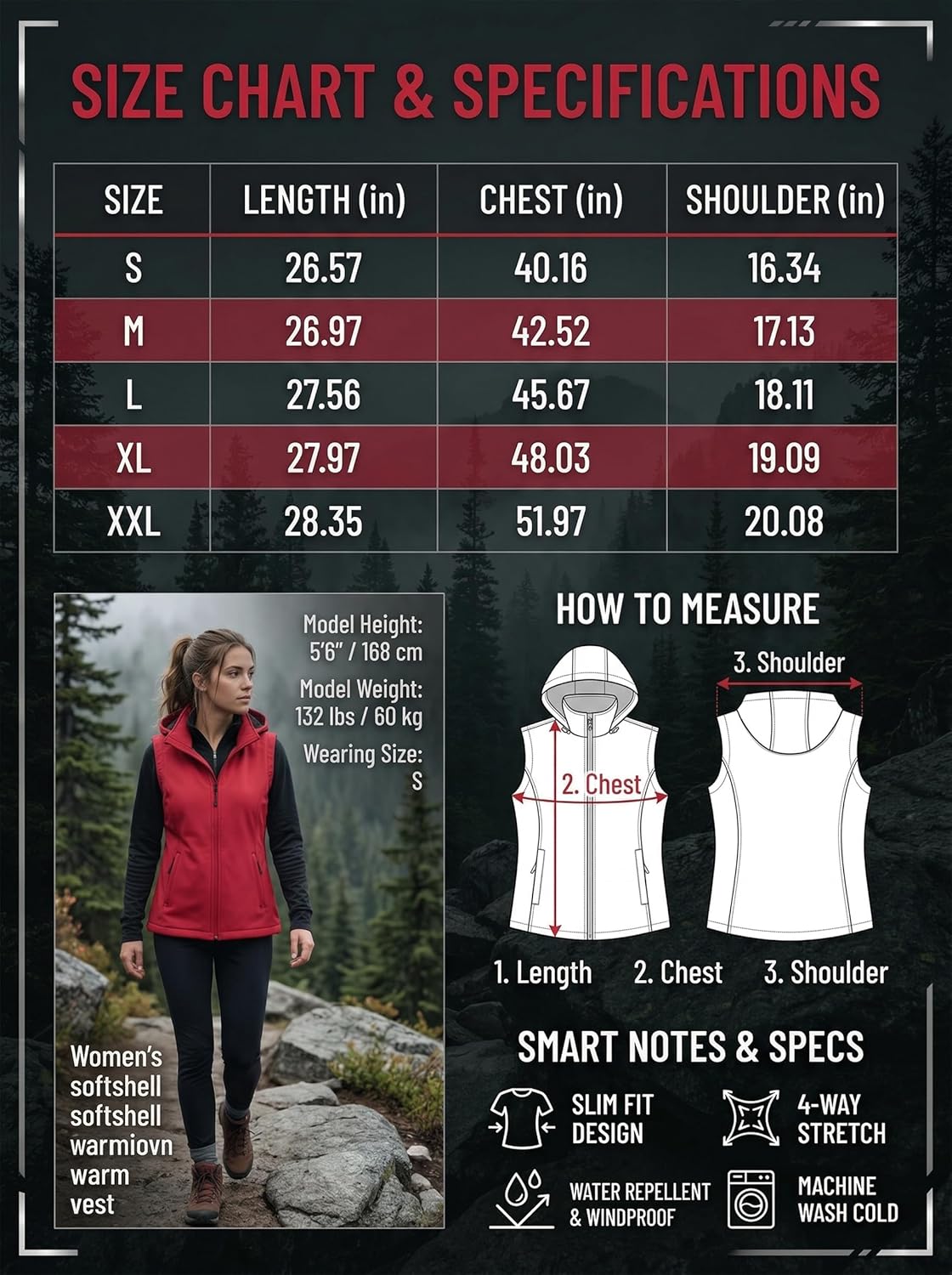 GGleaf Women's Hooded Softshell Vest Fleece Lined Windproof Zip Up Sleeveless Jacket Lightweight Coat for Running