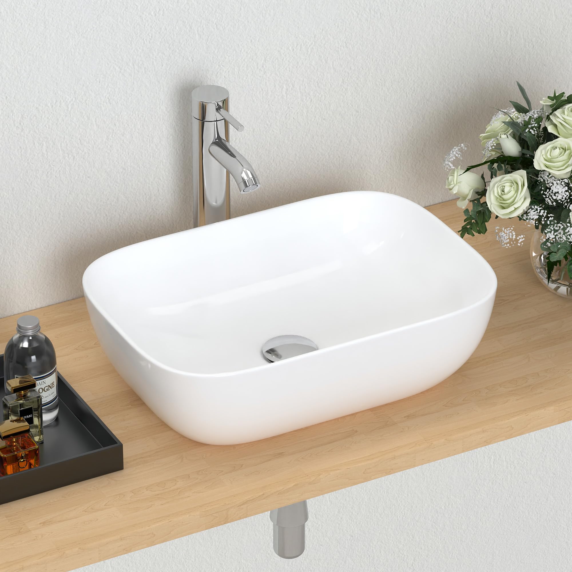 hana hana　1225 J-FAMILY 18.3'' x 13'' Bathroom Vessel Sink Above Counter