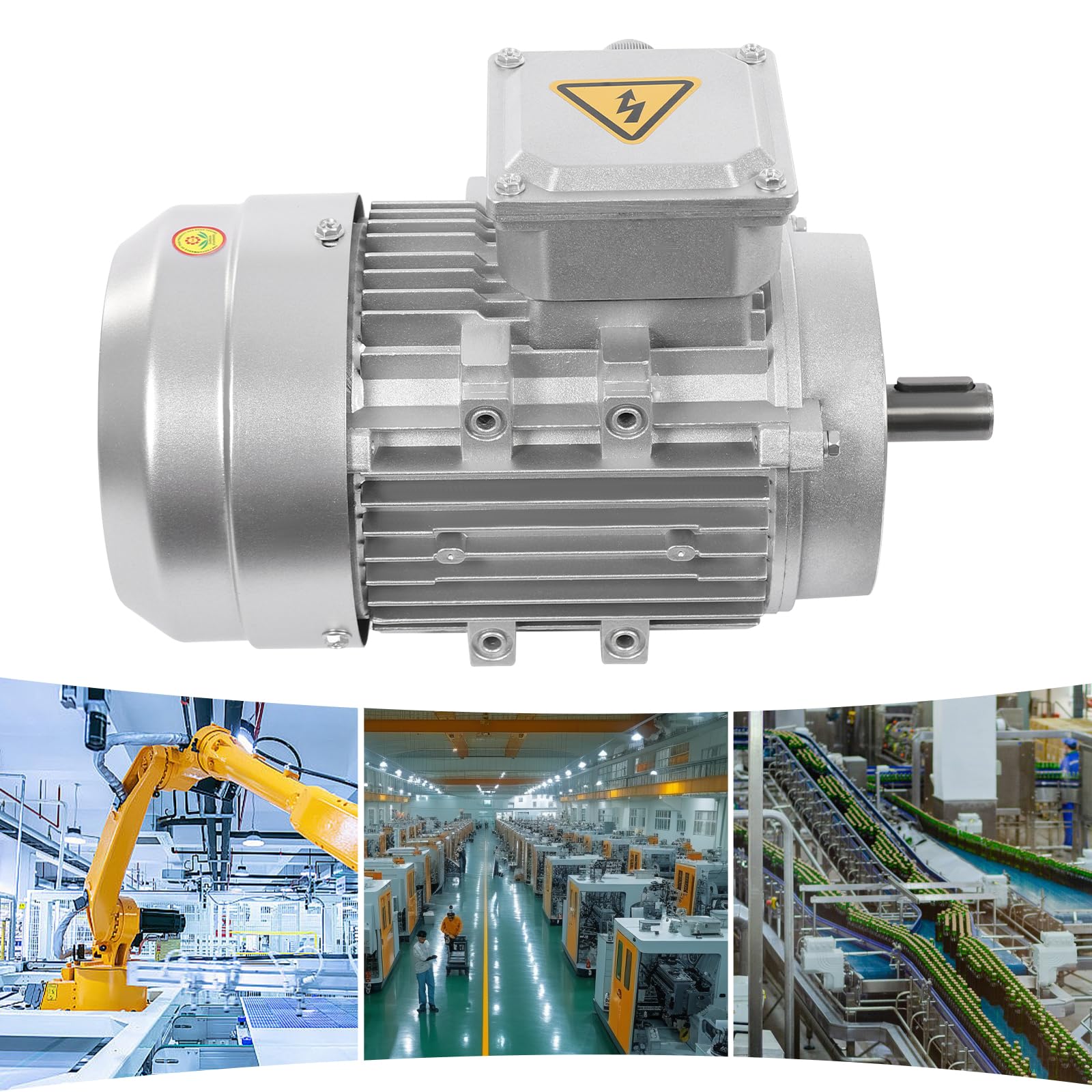 Motor asíncrono de corriente trifásica, 0,75 kW, 1400 rpm, 230/400 V, 3,13/1,8 A, motor eléctrico, S1, diámetro del eje de 19 mm para compresor de bomba y máquinas herramientas