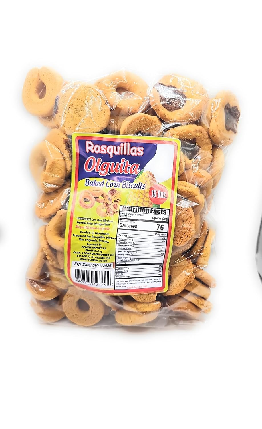 Rosquillas somoteñas Nicaraguenses Olguita de 14 Oz (Pack 2)
