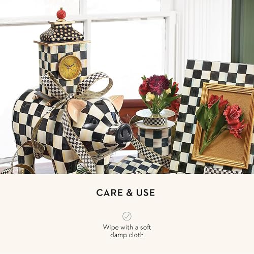 Miniatura 5 de MACKENZIE-CHILDS Reloj de escritorio Courtly Check, reloj de mesa para decoración del hogar