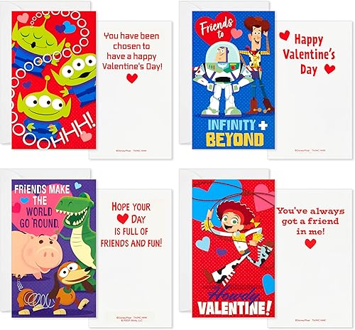 Miniatura 5 de Hallmark DisneyPixar Toy Story Tarjetas de San Valentín y buzón para intercambio de clases escolares para niños (1 caja, 32 tarjetas de San