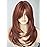 Long Layered Copper Brown wig Synthetic wig layered Auburn Wigs with side bangs for White Women (3315)