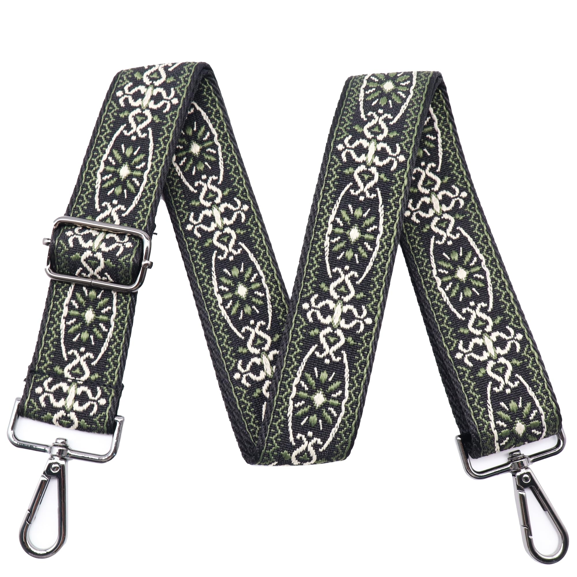 LEMEDE Purse Strap Adjustable Replacement Crossbody Bag Strap Retro Jacquard Embroidery Shoulder Straps for Canvas Bag