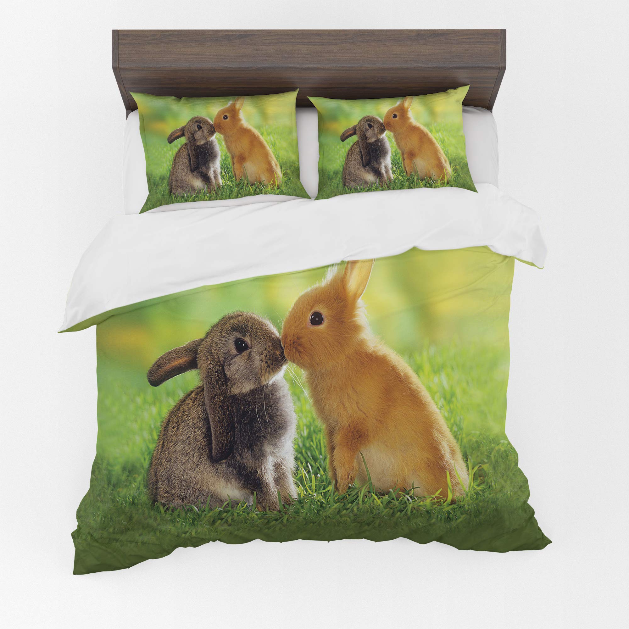 Adam Home 3D Duvet Cover Set With Pillowcases Home Bedroom Décor Digital Printed Microfiber Super King Bedding Set Made in UK|Black & Brown Rabbits