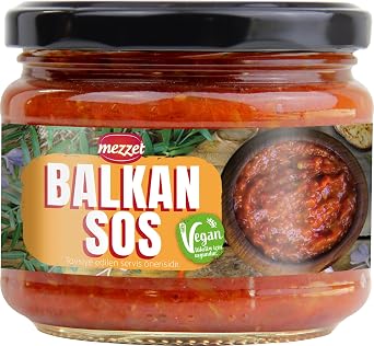 Mezzet Ac s z Balkan Sosu 300 G -%80 K z Biber & Patl can I erikli Koruyucusuz Vegan Sos