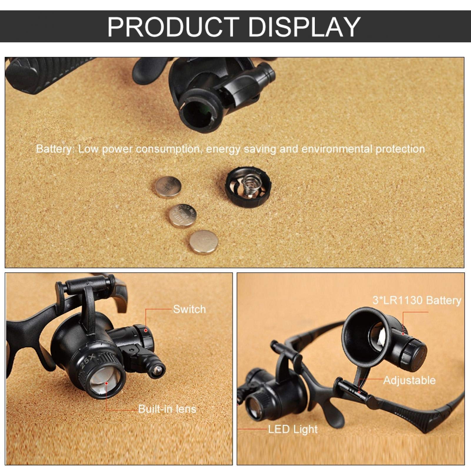 LED Magnifying Glass Headband Light For Permanent Makeup, Tattooing, & Detailed Work