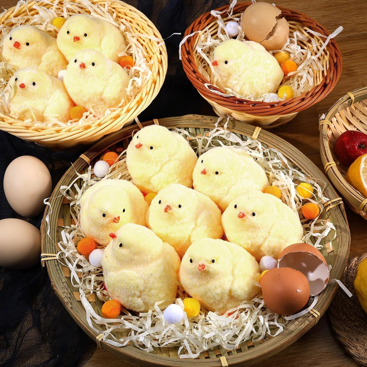 4 Pack Handmade Chick Taba Squishies Toys Ultra Soft Chick Squeeze Fidget Toys for Stress Relief Pinch Kawaii Family Sticky Squishies Toys Easter Stuffers