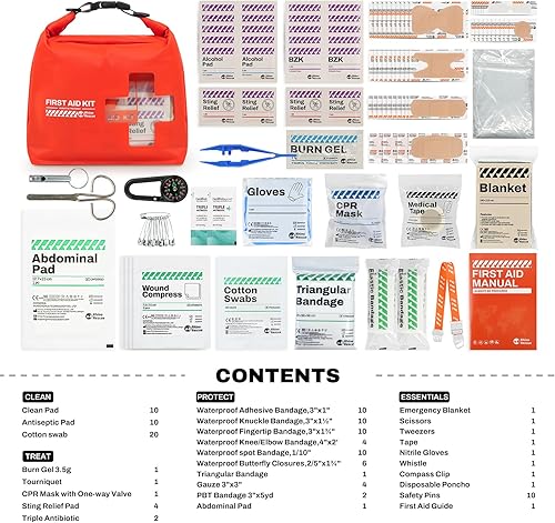 Miniatura 3 de RHINO RESCUE Kit de primeros auxilios para barco impermeable, bolsa seca ligera, accesorios para barco, suministros de supervivencia marina de