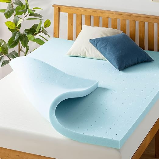Best Price Mattress 2.5 Inch Ventilated Memory Foam Mattress Topper, Cooling Gel Infusion, CertiPUR-US Certified, Dorm Essentials, King