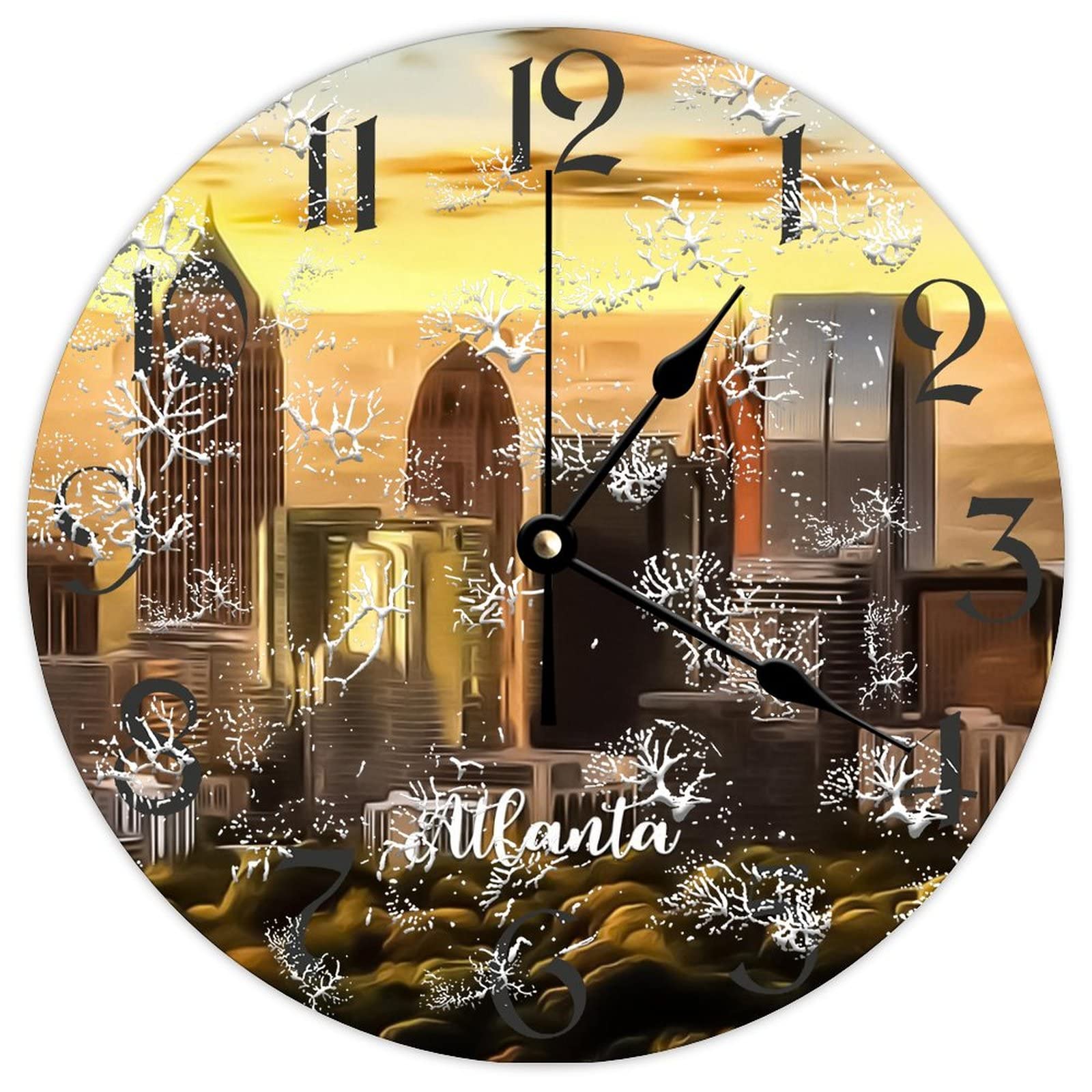 Horloge murale ronde cadeau de ferme original en bois pour pendaison de crémaillère