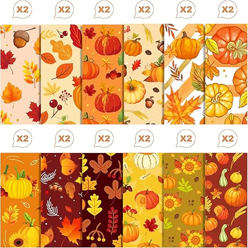 Miniatura 3 de Bloc de papel de 24 hojas con tema de Acción de Gracias, 12 x 12 pulgadas, papel decorativo de doble cara para manualidades, paquete de papel de