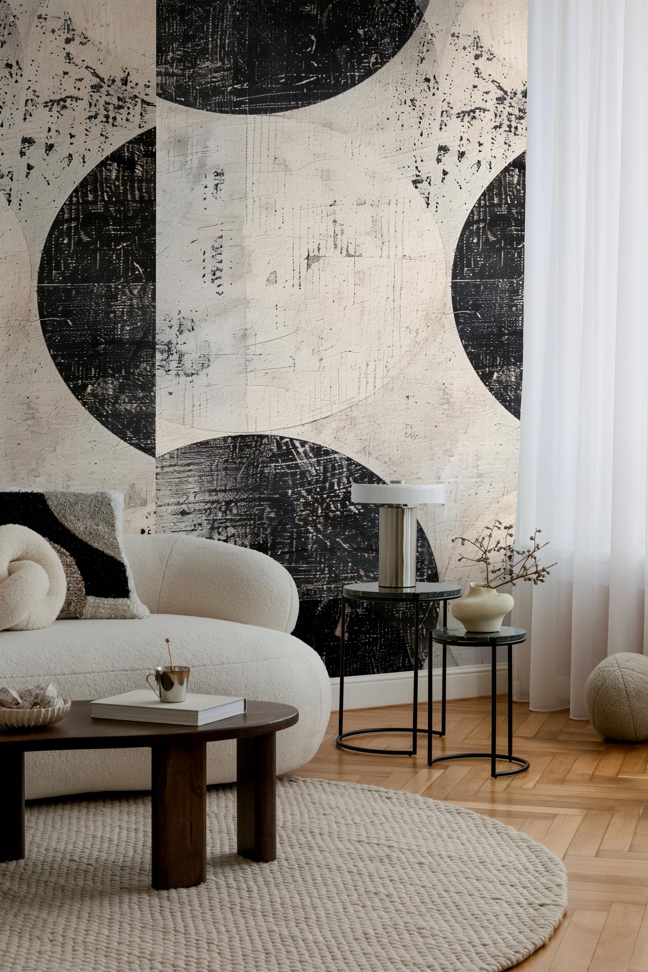 Livingwalls CosmoLiving Non-Woven Wallpaper Concrete Style in Black, White, Grey – 8,80 x 0,53 m Industrial Design Wallpaper by Cosmopolitan – 791441