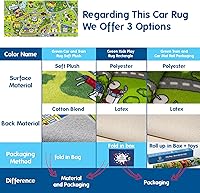 Vista 8 de Booooom Jackson Alfombra Infantil de Tren y Ciudad - Antideslizante, Lavable, Pista de Carreras de Coches para Niños y Niñas