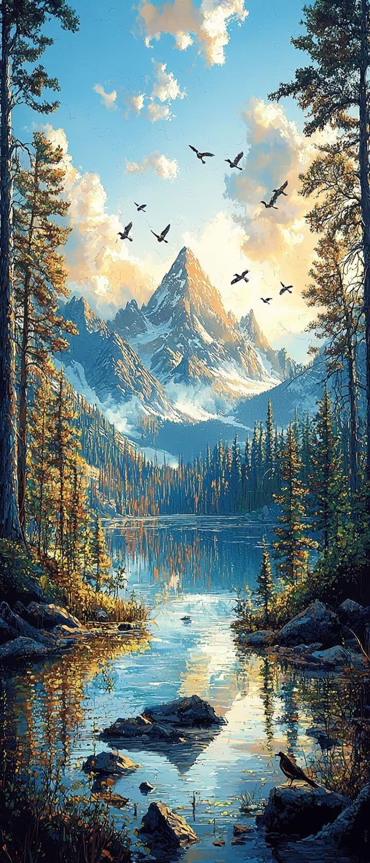 Malen Nach Zahlen 50x150cm Leinwand Fuji-Berg Malen Nach Zahlen Erwachsene mit Ohne Rahmen, DIY Kreativ Set für Erwachsene mit Pinseln und Acrylfarbe, Zimmer Deko Wald Landschaft Geschenk, P0M-872