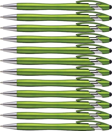 Miniatura 1 de Lápiz capacitivo y bolígrafo 2 en 1 de goma, agarre cómodo para cualquier dispositivo de pantalla táctil (caja de 12, verde)