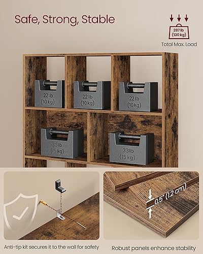 Miniatura 6 de VASAGLE Custos Collection ULBC455K01 - Estantería de 3 niveles, estante para libros, estante de almacenamiento abierto, 9.4 x 35.4 x 39.4 pulgadas,