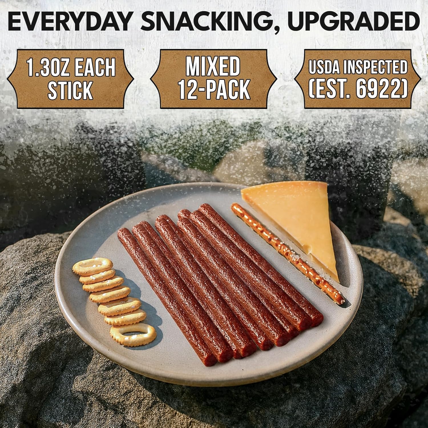 Zick's Gourmet Gift Box 1.3oz, 24-Pack Mixed Flavors – Original Beef, Spicy Chipotle Garlic, Venison with Pork, Gluten-Free, Paleo Friendly, High Protein Clean Snack Sampler | Mixed - Giftbox