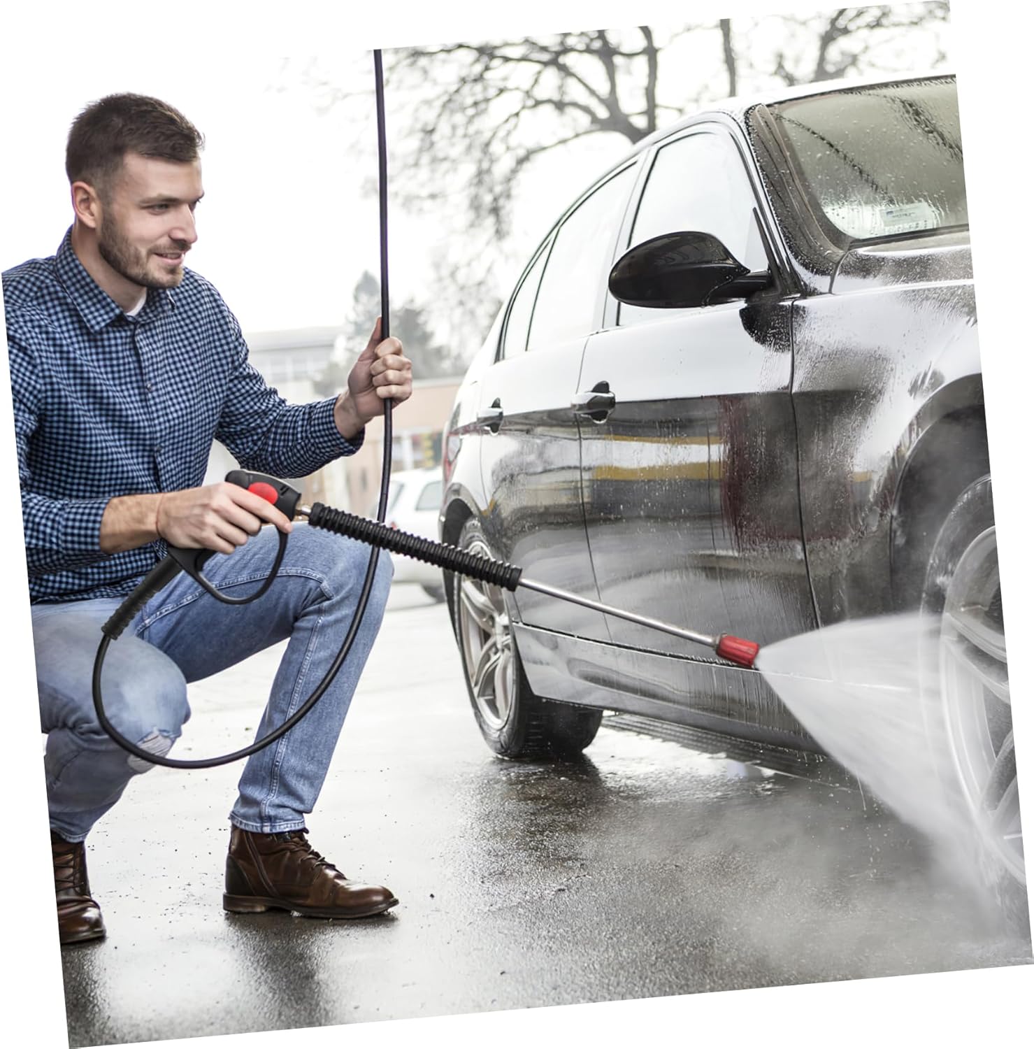 15m High Pressure Washer Extension Hose for Series Durable and Flexible Water Cleaning Hose Easy to Install and Store for Car Washing