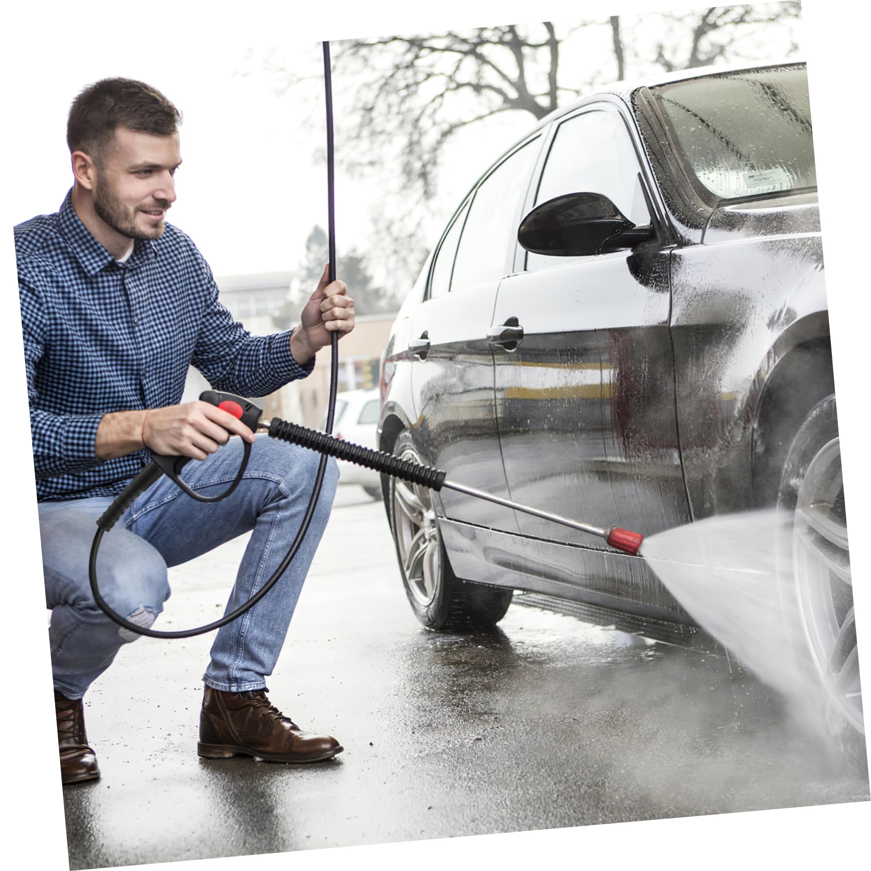 15m Tubo Flessibile Per Idropulitrice Ad Alta Pressione Resistente Intemperie Abrasione Con Prolunga Per Pulizia Auto e Compatibile Con Karcher