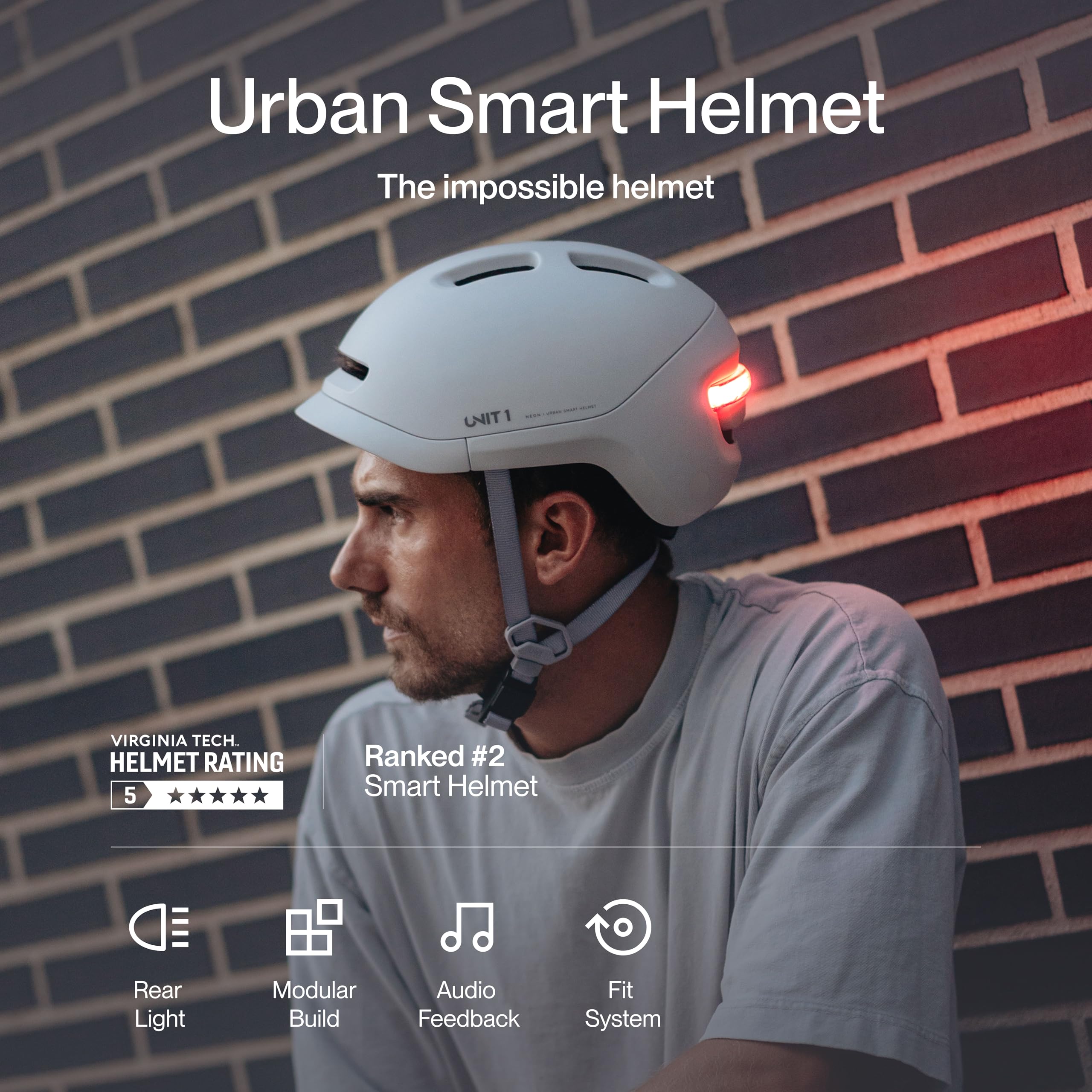 UNIT 1 Neon SE Casque Smart Vélo avec Clignotants & Feu Stop | Casque smart vélo avec éclairage intégré, prêt pour clignotants