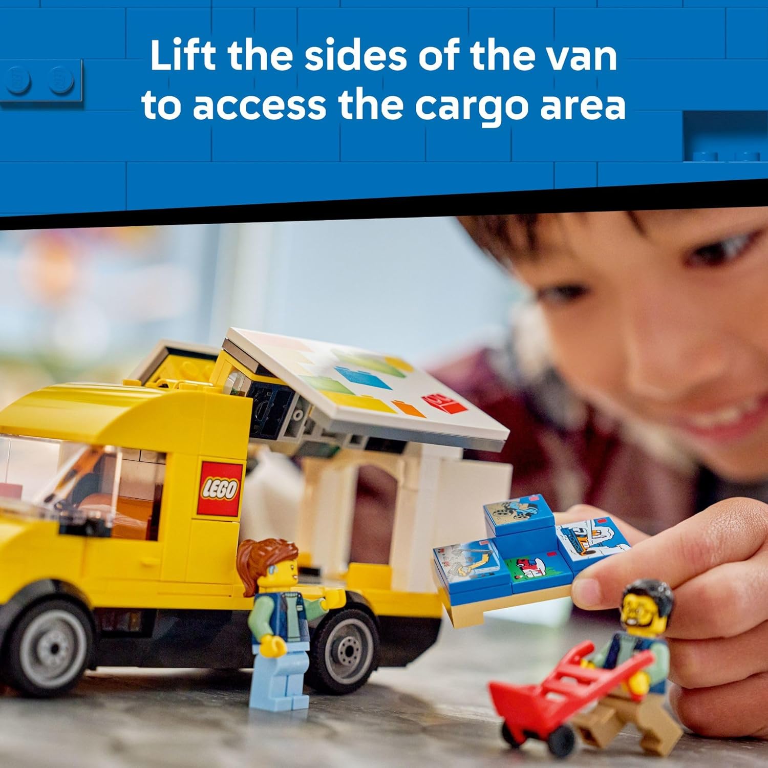 LEGO City: The Van Building Toy for Kids - Pretend Play Set for Boys & Girls, Ages 6+ - Delivery Van Toy W/2 Minifigures & 4 Mini Box Elements - Gift Idea for Birthdays - 60500 - Image 3