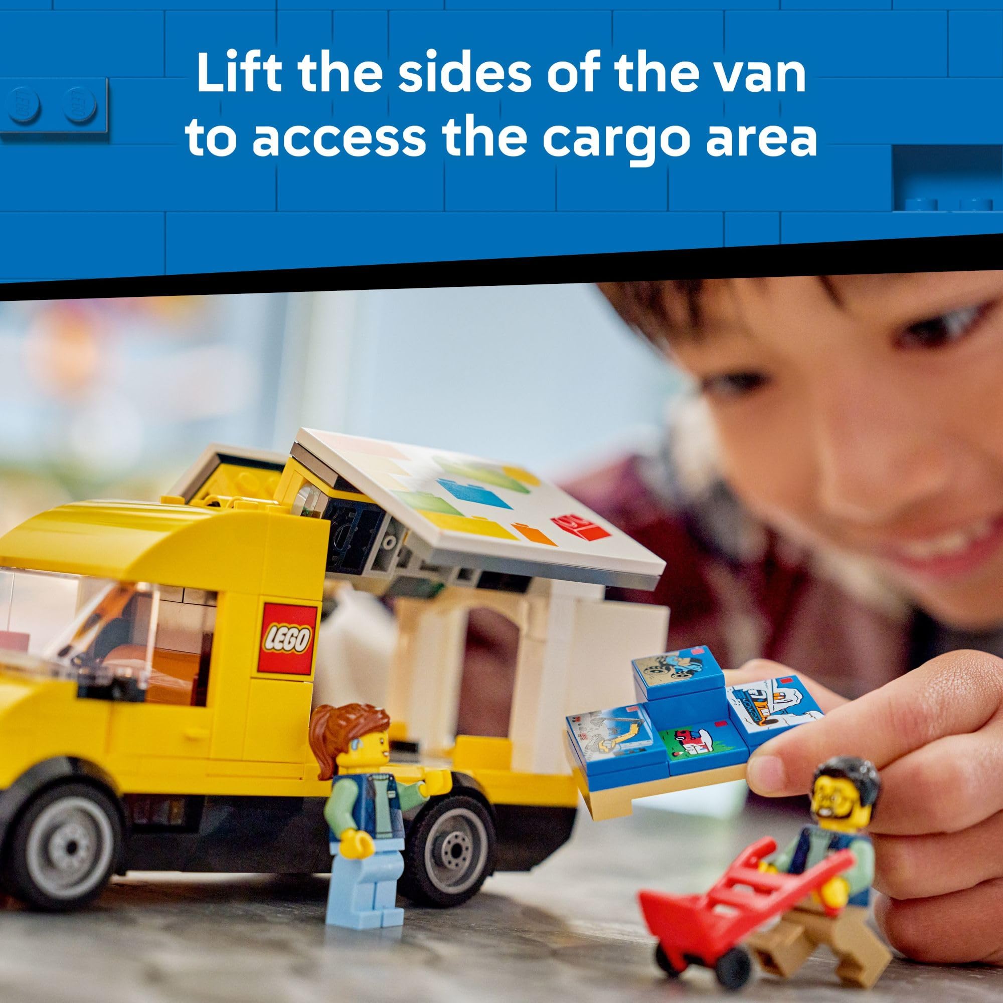 LEGO City: The Van Building Toy for Kids - Pretend Play Set for Boys & Girls, Ages 6+ - Delivery Van Toy W/2 Minifigures & 4 Mini Box Elements - Gift Idea for Birthdays - 60500