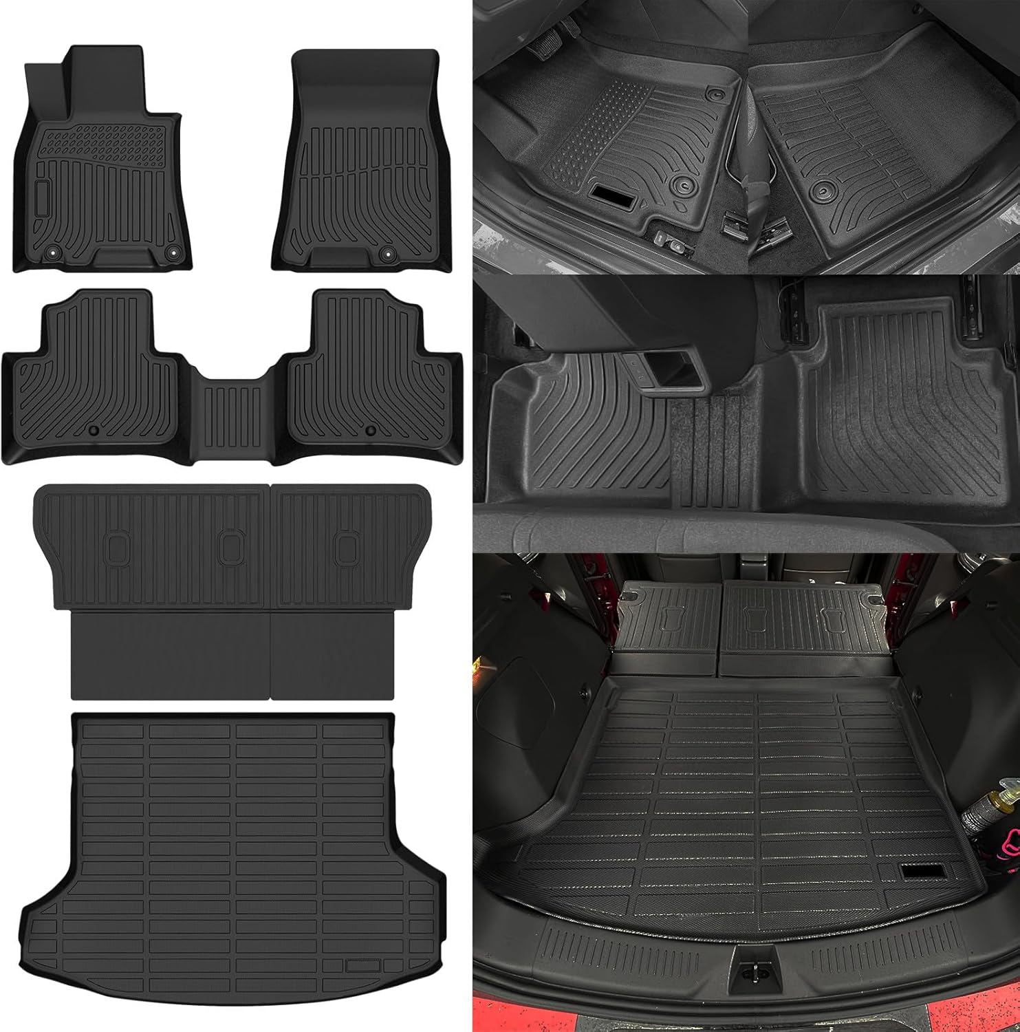 Naibeve Floor Mats for 2022 2023 2024 2025 Genesis GV70(Not Electrified GV70)- All Weather Custom Fit for Genesis GV70 Floor Mats Cargo Mat Liners Backrest Mats Waterproof Interior Accessories