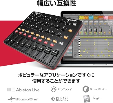 Akai Professional MIDImix | High-Performance Portable USB Mixer/DAW Controller 24 knobs / 16 buttons / 8 line faders | Equipped with 24 knobs, 16 buttons, and an assinable fader for intuitive DAW control in music production or home studio