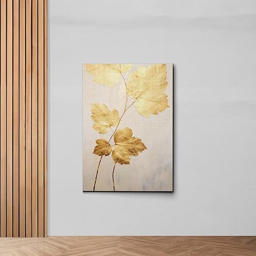 Miniatura 7 de Original Ginkgo biloba Print On Canvas, Modern Textured Gold Wall Art, Abstract Gold Leaves Print, Living room Wall Decor, Canvas, Decor
