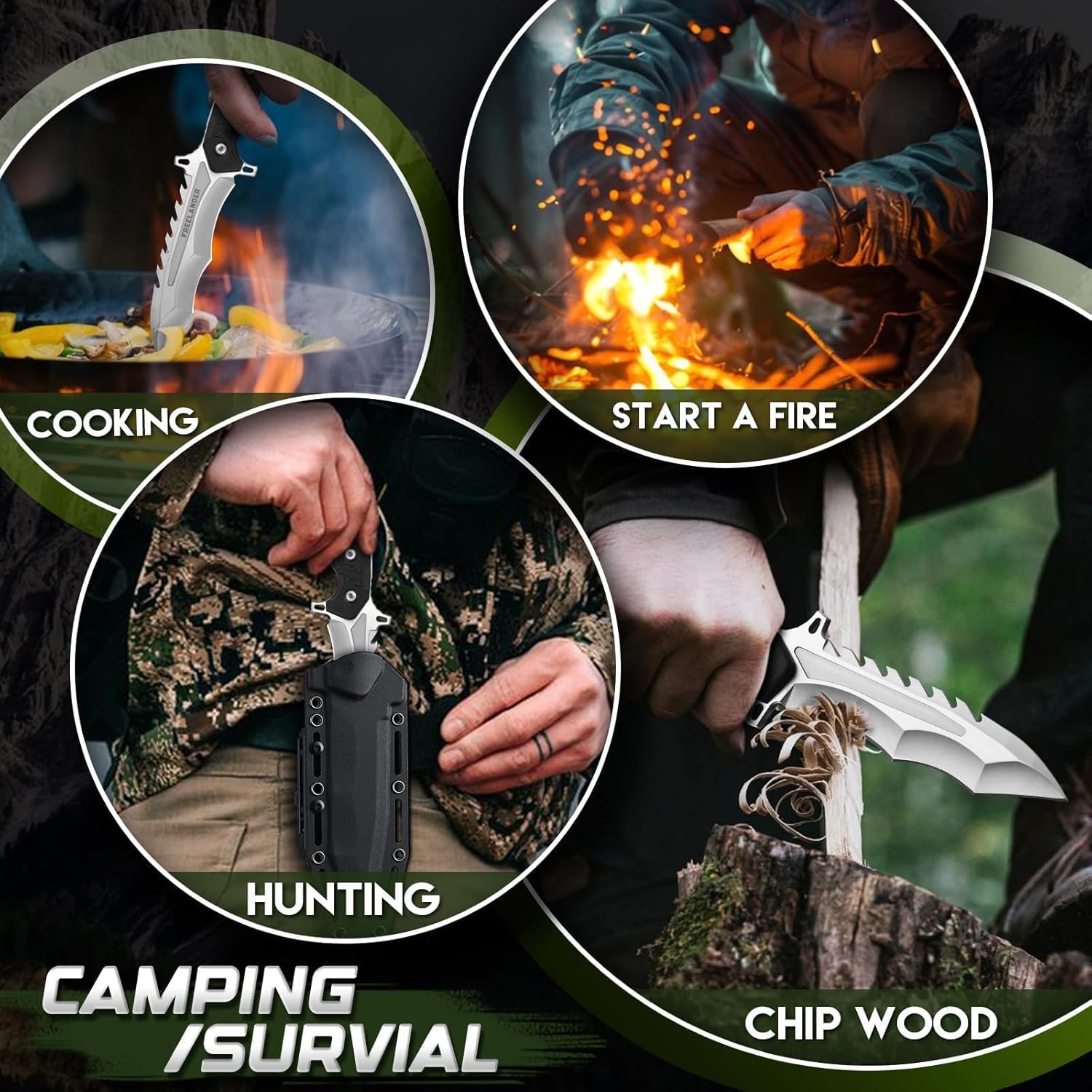 Freelander Fixed Blade Knife Bundle With Japanese Machete