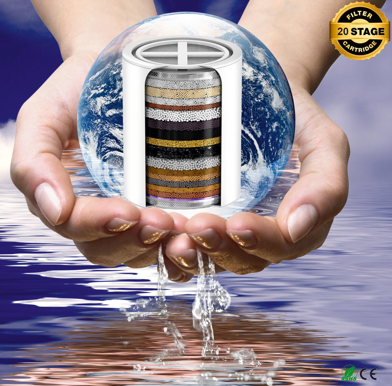 PACK AHORRO 3 FILTRO DUCHA RECAMBIO cartucho 20 Etapas, compatible con los filtros de 6,8,10,12,15,18 Etapas vitamina C, ideal para piles atópicas, reduce incrustaciones