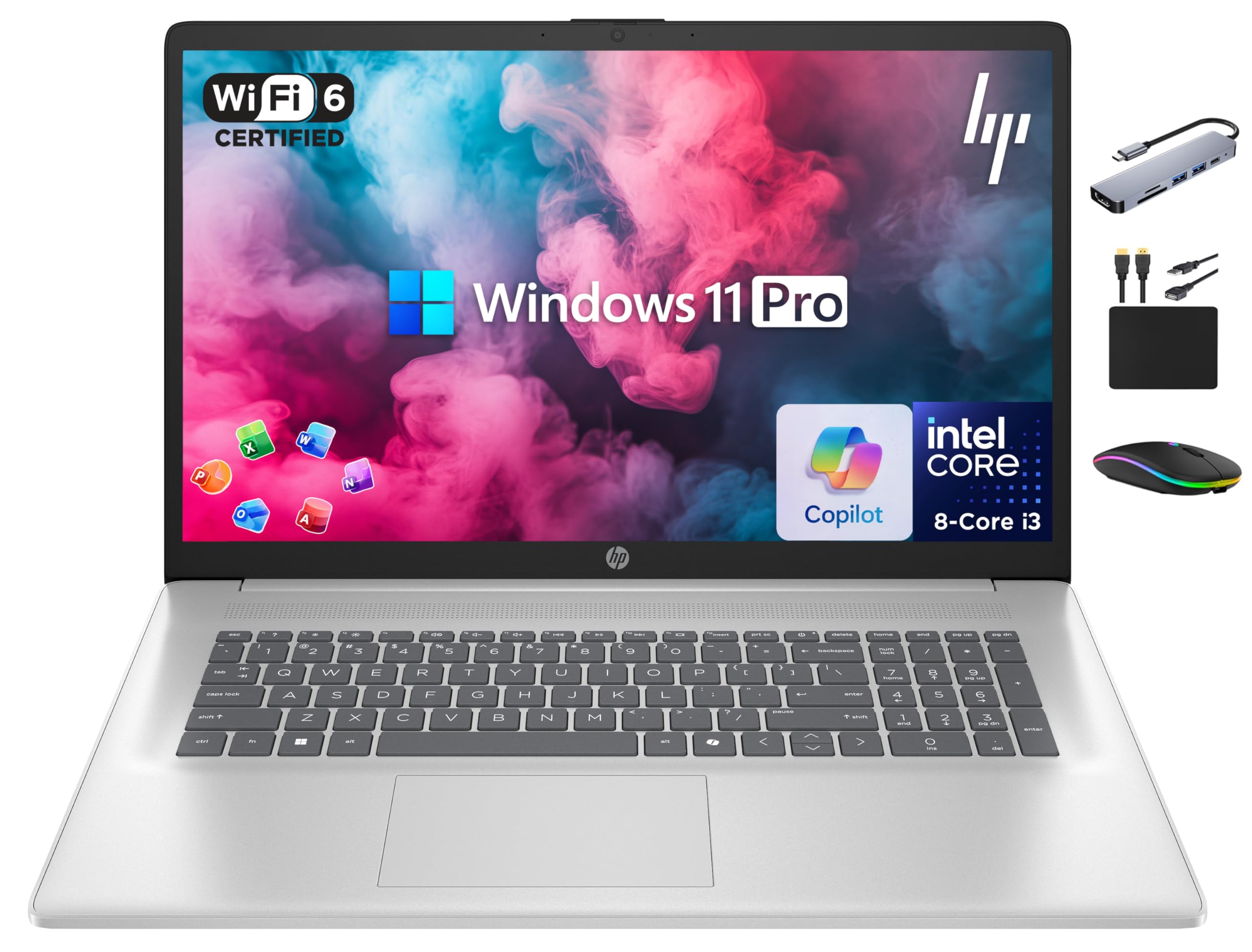 17 Laptop 2025 Business Student, AI Copilot, 17.3" HD+ Computer, 8-Core Intel i3 CPU, 16G…