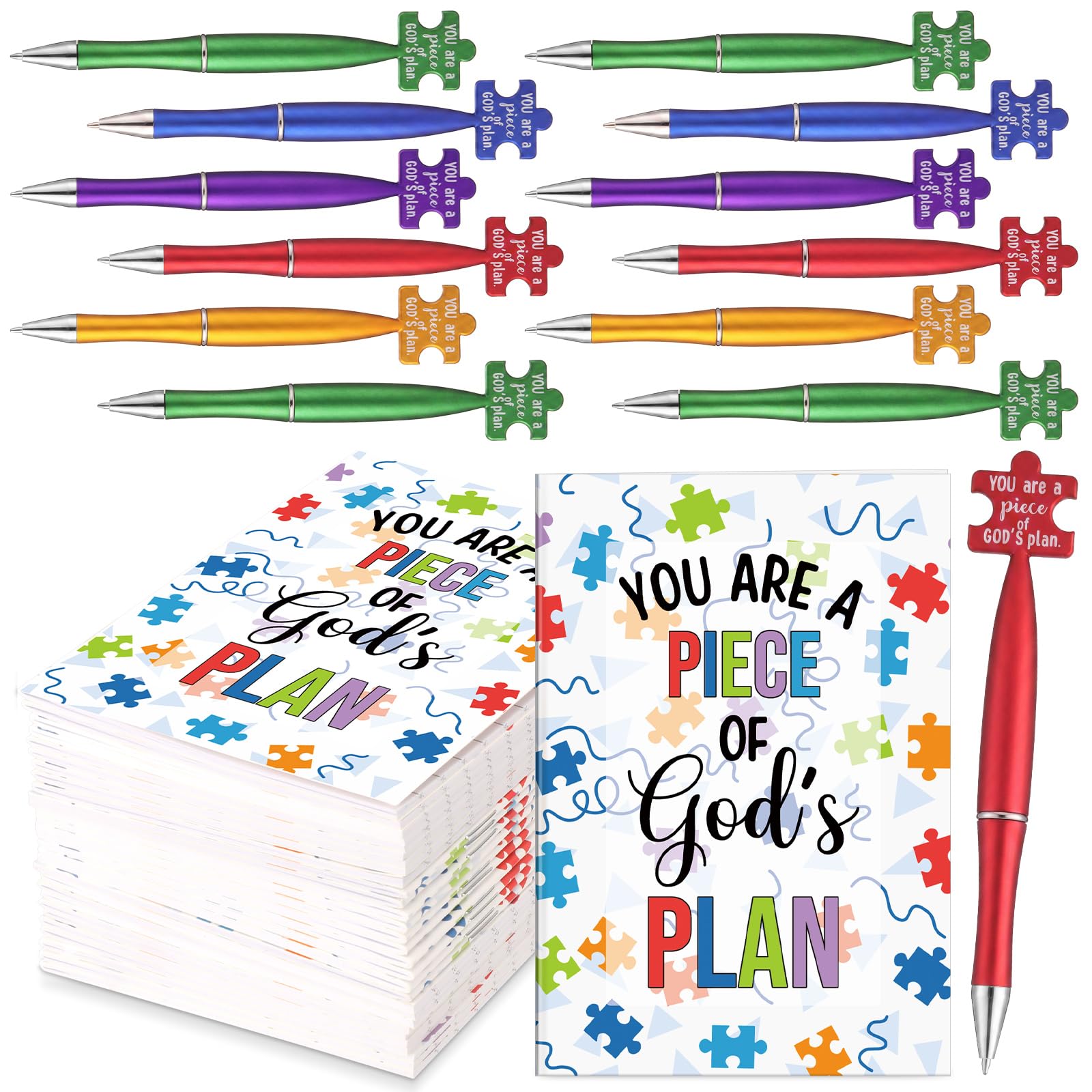 Sayglossy Lot de 30 mini carnets de notes en vrac avec stylos à bille et carnet pour étudiants, enseignants, événements scolaires, fêtes religieuses (catholique)