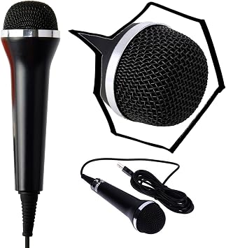 Mcbazel Gam3Gear Universal USB Audio Wired Karaoke Micrphone Mic for PS4 Slim / Pro / PS3 / Xbox One / S / Xbox 360 / Wii / Switch / PC