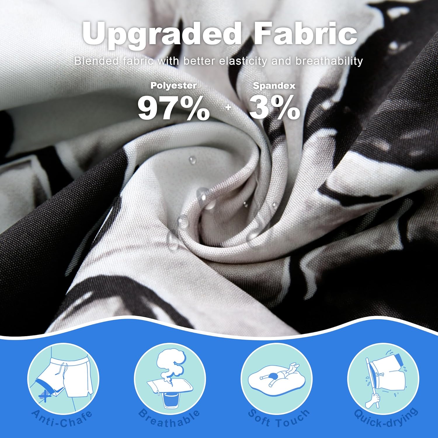 FT FENTENG Mens Swim Trunks with Compression Liner 9" Board Shorts 2 in 1 Quick Dry Beach Swimwear Bathing Suits for Men - Image 5