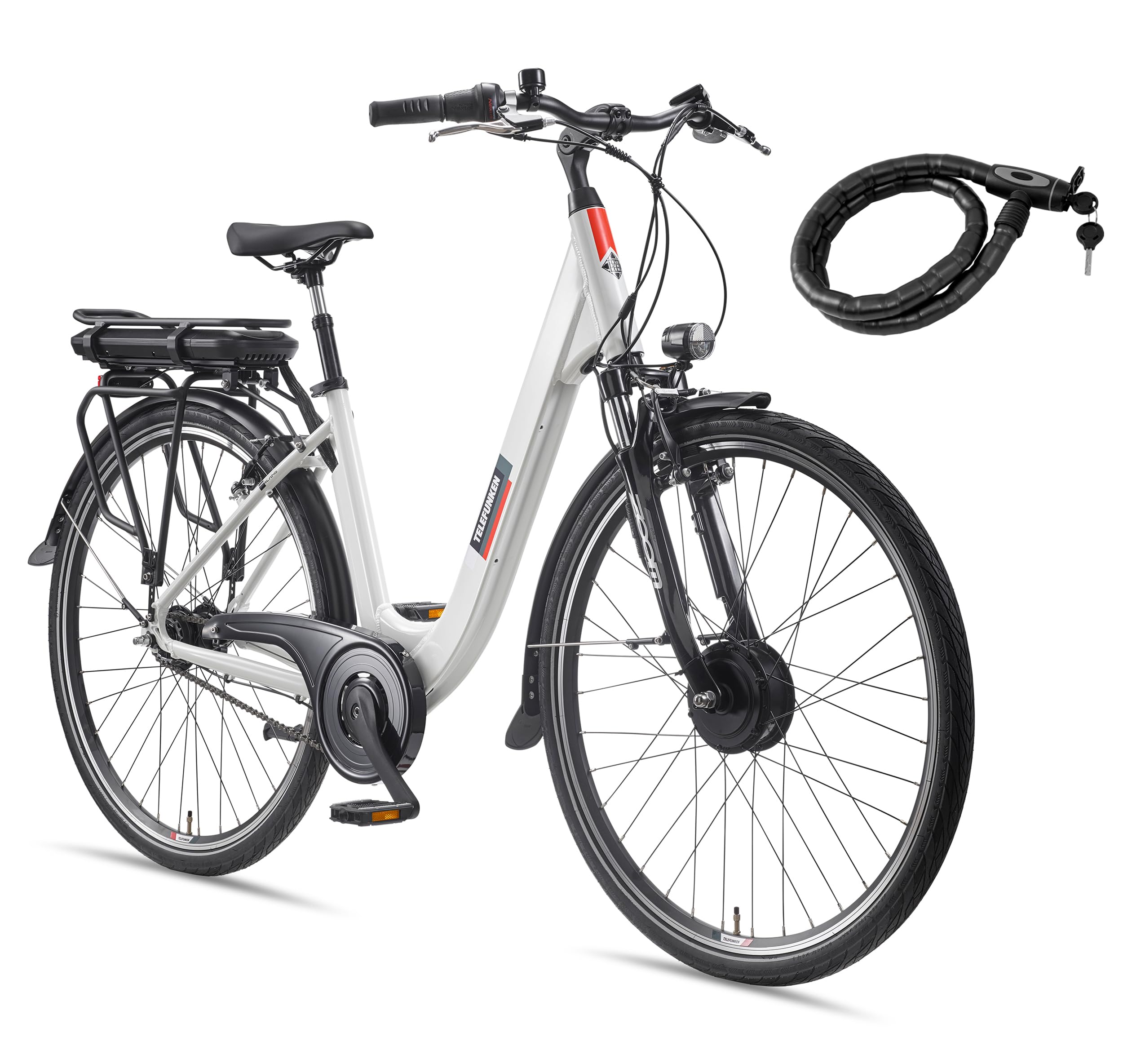 TELEFUNKEN E-Bike 28 Zoll Fahrrad für Damen & Herren | Pedelec Citybike mit 7-Gang Nabenschaltung | Elektrofahrrad 250 W Frontmotor | 468 Wh Li-Ion Akku | EBike Multitalent RC845