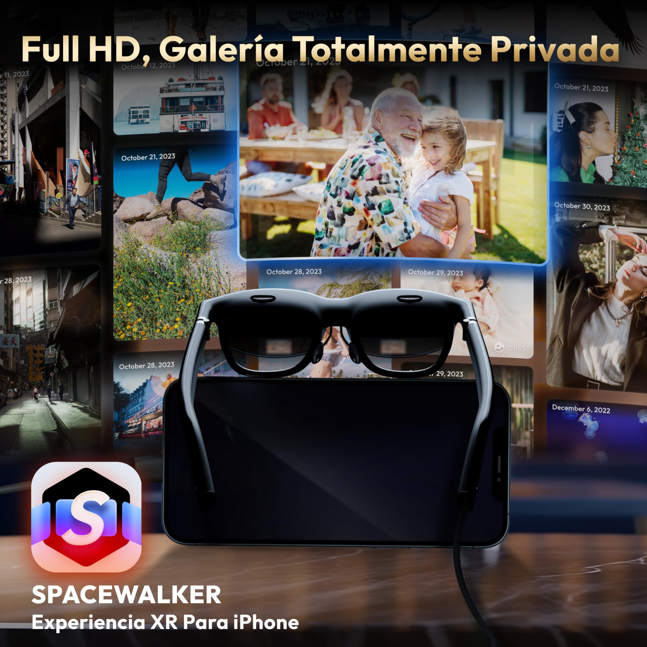 VITURE Adaptador HDMI XR para iPhone 14 y Modelos anteriores, con MultiScreen, 3DoF Mejorado y Videos VR, 2,8 Horas de batería, Carga Mientras juegas, Juego Directo en PS/Xbx/Consolas de Videojuegos