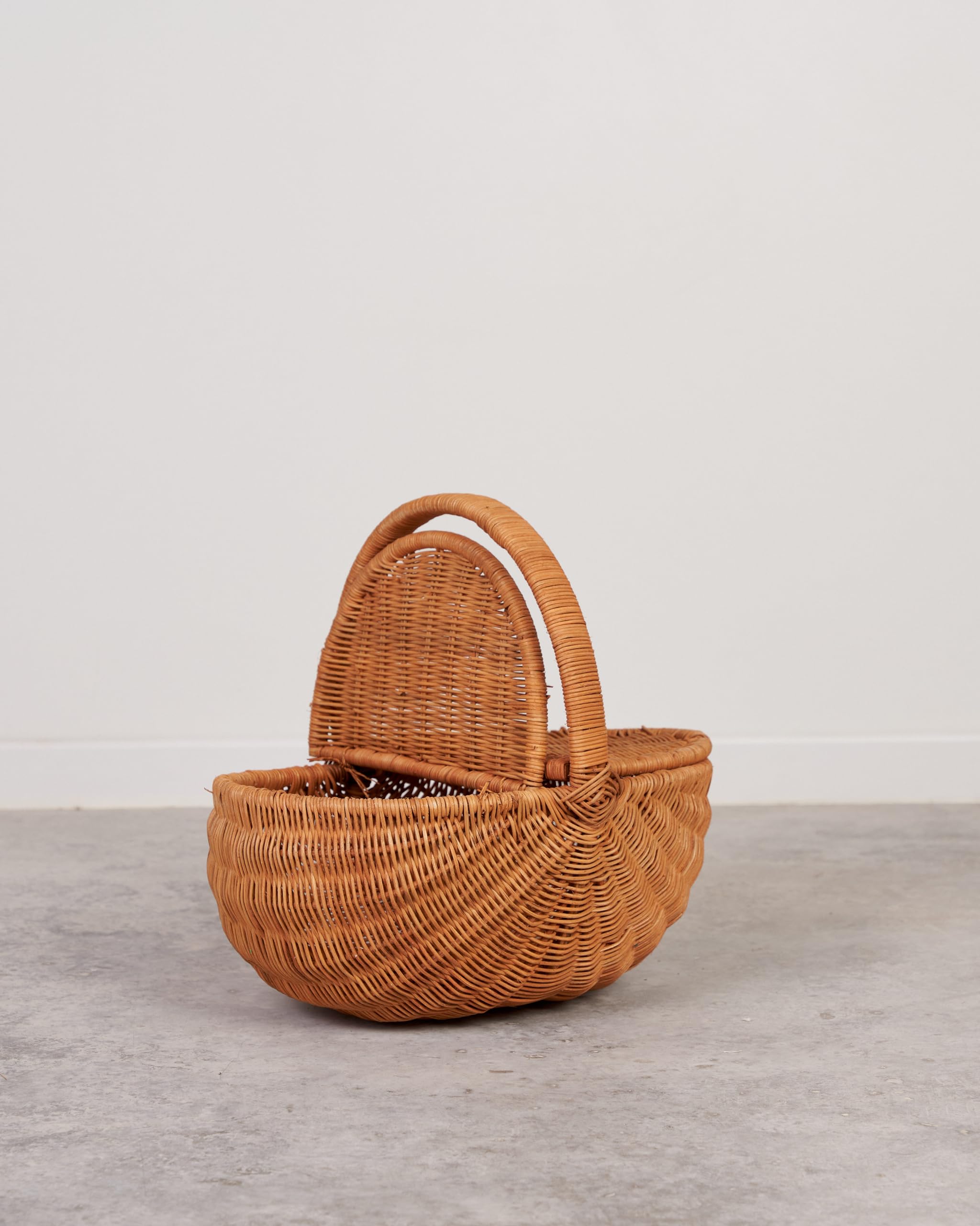 Cesteria Aparici Cesta De Picnic De Mimbre Ovalada, Cesta De Almacenamiento De Picnic, Lavado Antiguo, Sin forro, Marrón - Uso De Campamento De Vacaciones, Decoración De La Boda En Casa (41X29X27X42)