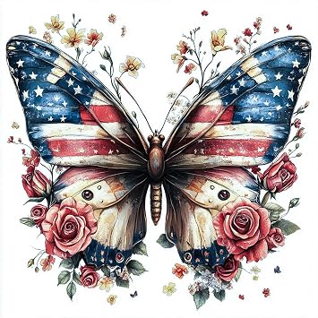 NEWENMO July 4th Diamonds Painting Kits for Adults Beginner,DIY 5D American Flag Diamond Art Paint with Round Diamonds, Full Drill Diamonds Painting Kit for Hobby Home Wall Decor 12x12 Inch