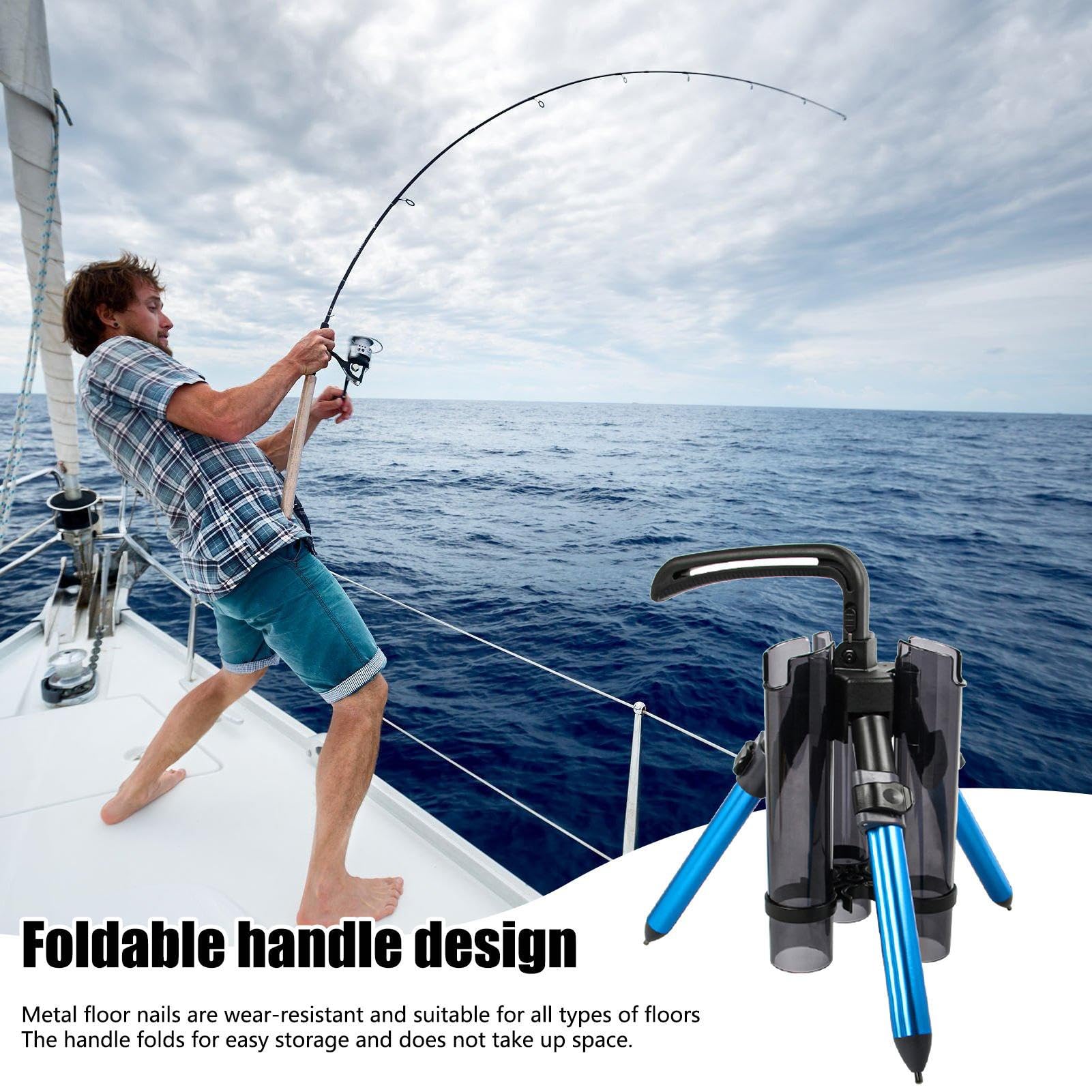 Supporti per canna da pesca verticali | Staffa per treppiede per canna da pesca | Organizer per canne ispessite per barche 3 canne da mare yacht