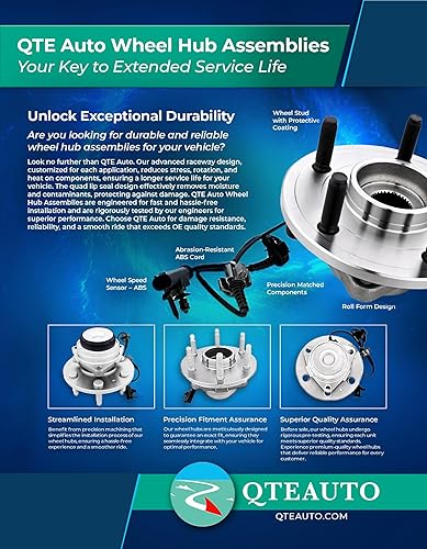 Miniatura 8 de PM Auto Juego de 4 cojinetes de rueda delantera para Dodge RAM 1500 4WD 2002-2005