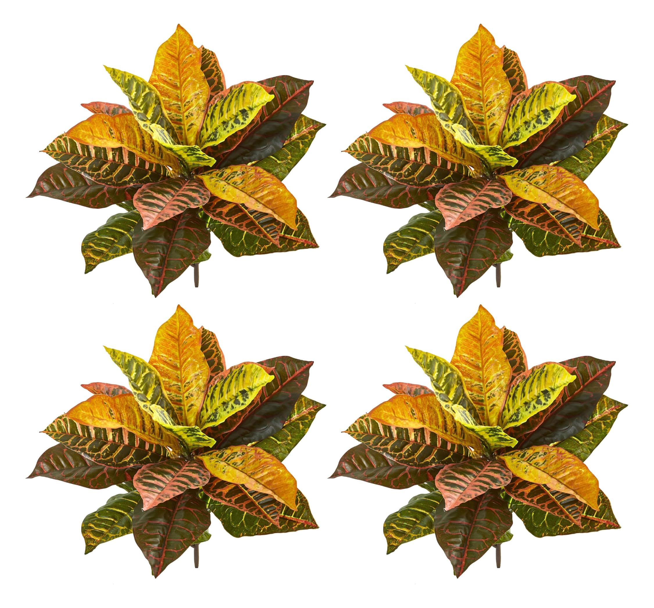 Plante artificielle Croton en soie de 53 cm par lot de 4 pour décoration intérieure