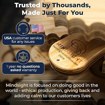 Mindsight Moving Kinetic Wall Art - Wind up to power peaceful motion (no battery) - Calming Wall Decor for Living Room, Office, Bedroom, Kitchen - Hand Crafted Wood - Ripple, Canyon Brown